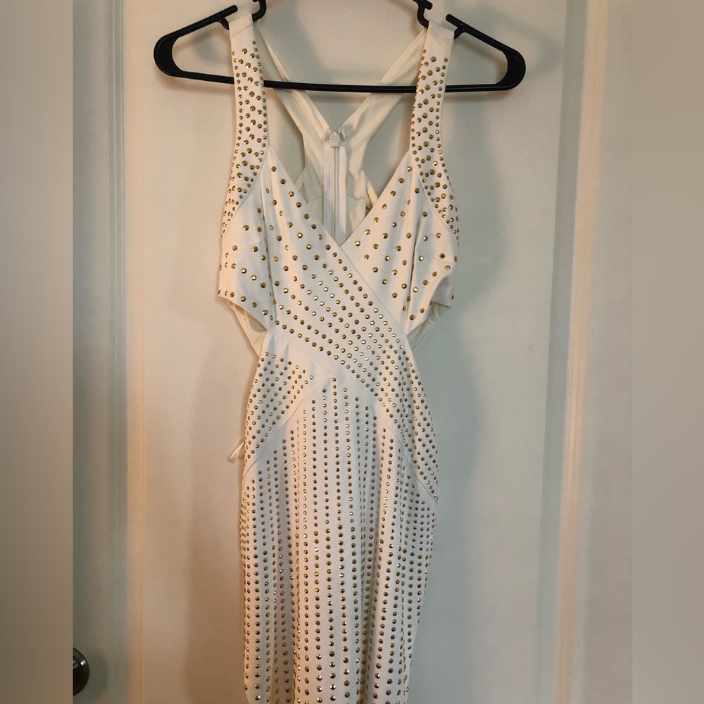 NWOT Bebe white cutout dress